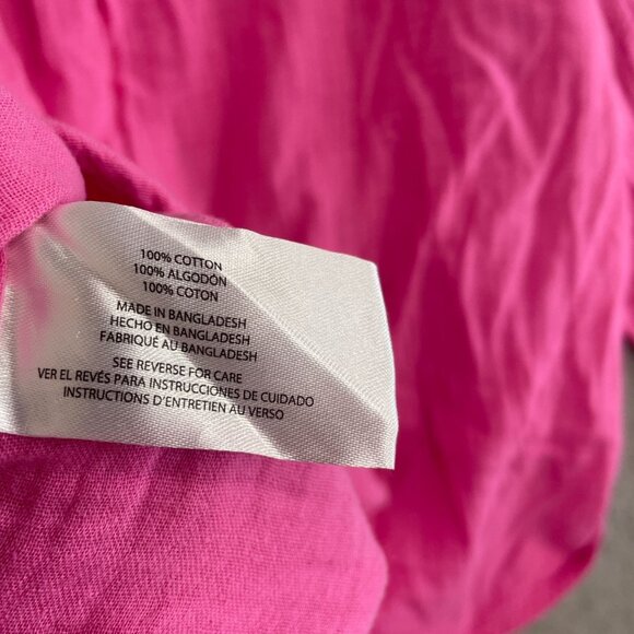 NWOT Gap Gauze Women's S Pink Button-Up Long Sleeve Shirt 100% Cotton - Picture 8 of 9